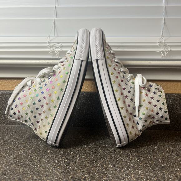 Converse All Star Hi Top Women 8 Multicolor Star Canvas Sneaker Lace Up Junior 6 - Picture 5 of 11